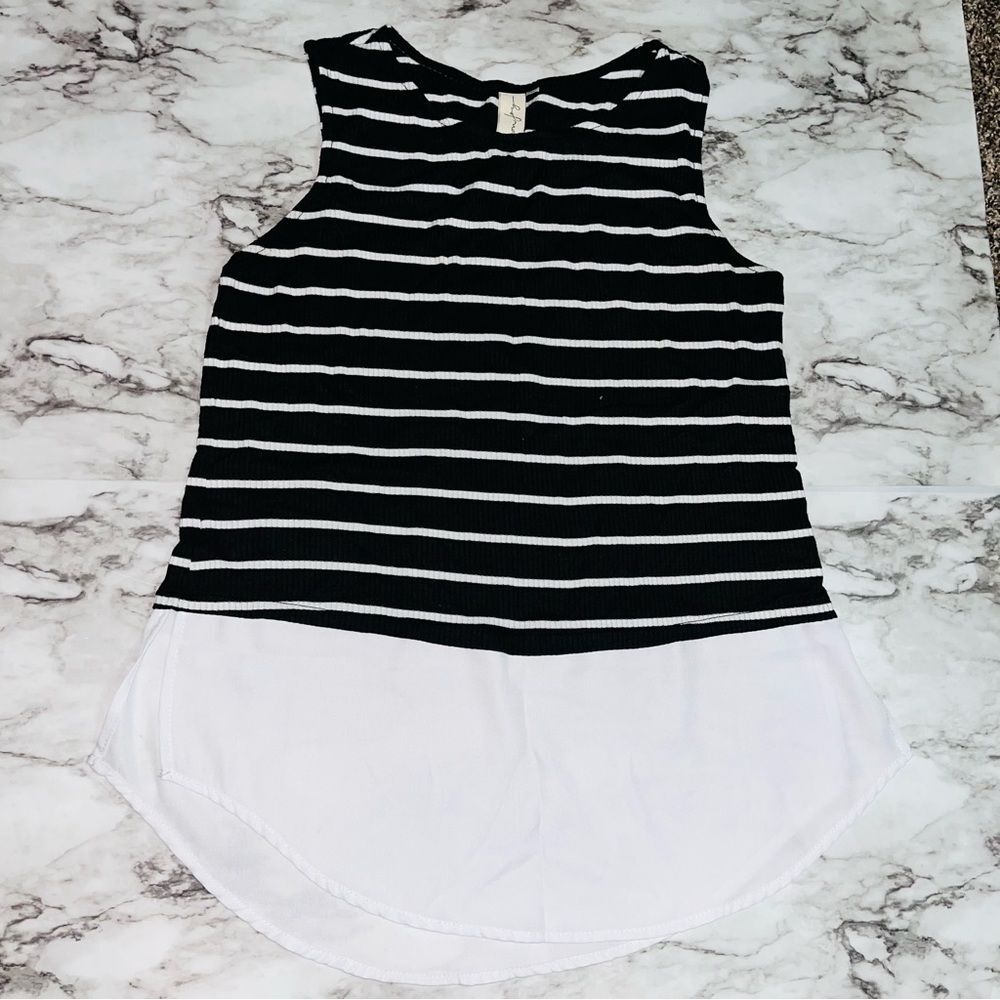 Allison Joy Sleeveless Blouse Striped Evereve Black & White Women M Business